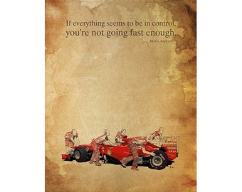 Enzo Ferrari quote, 11.5x16 in.- Original Handmade Drawing Art Print, Original Christmas Gift