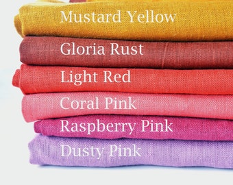 Linen fabric by half meter / Softened linen fabric / Natural linen fabric / Multiple color linen fabric