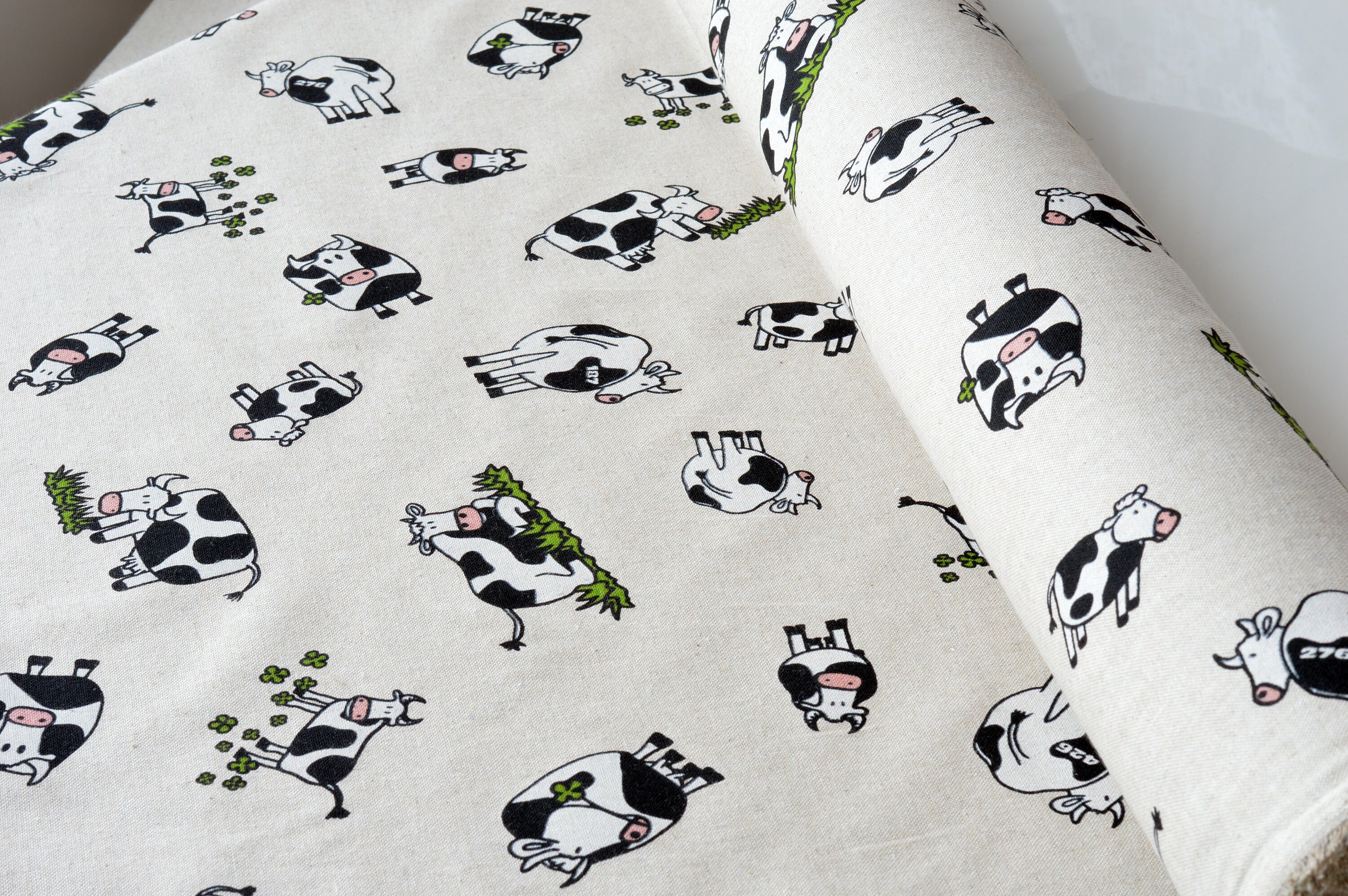 Cute cows cotton fabric / Cow fabric by half meter / Cows Etsy