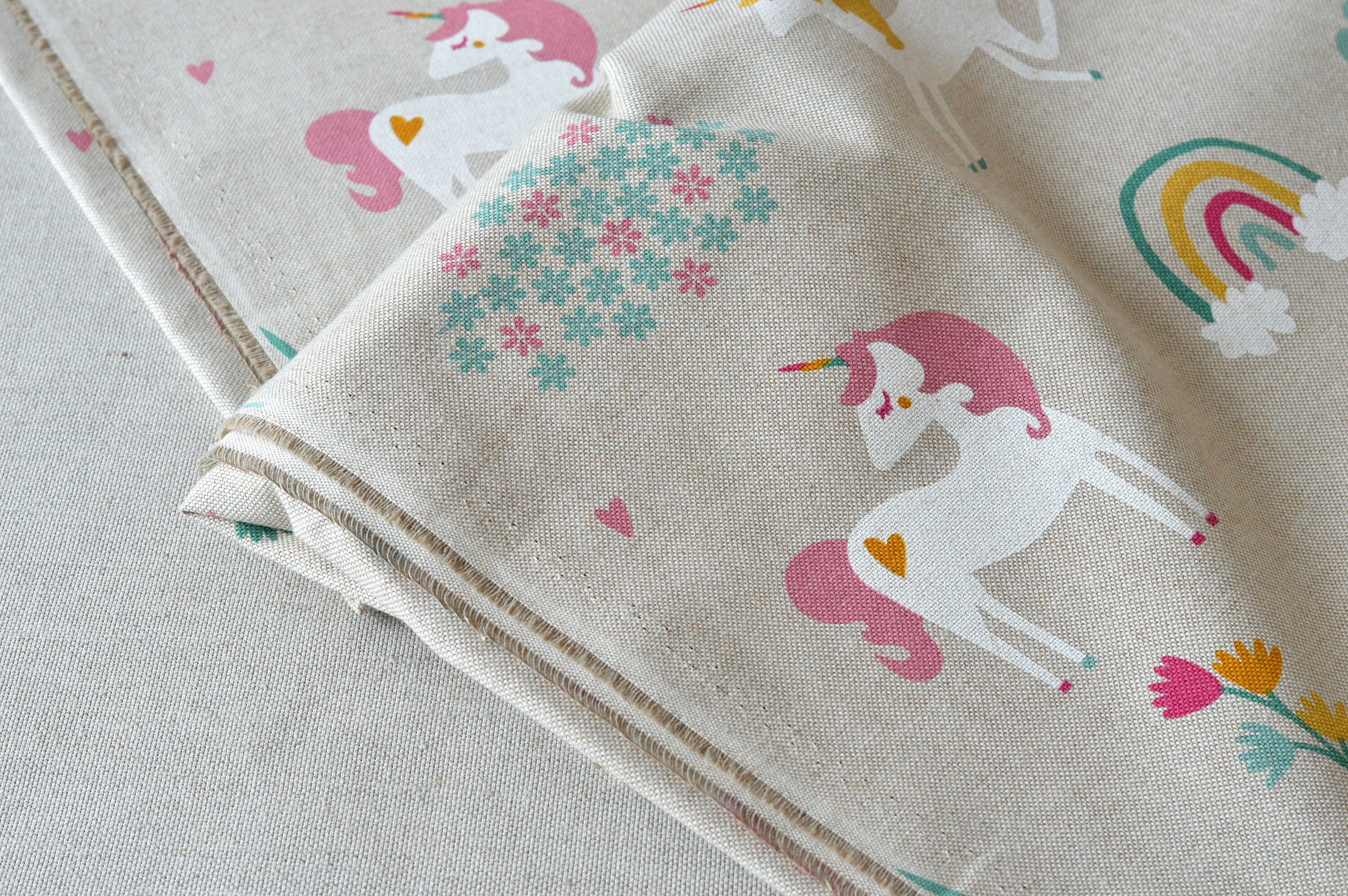 Animated Unicorn Print Cotton Fabric / Soft Cute Girls Fabric | Etsy