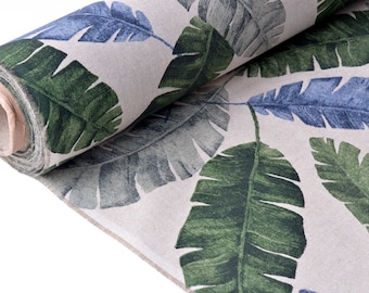 Banana leaves cotton fabric \ Modern classic style fabric \  Linen like cotton fabric \ Popular style fabric \ Jungle leaf