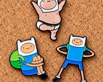 Adventure Time Finn Enamel Pins, Funny Cartoon Lapel Pin, Cute Backpack Accessory, Character Brooch, Fan Gift