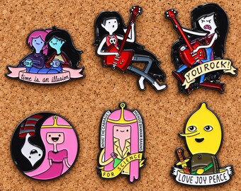 Adventure Time Enamel Pins, Marceline, Princess Bubblegum and Lemongrab, Cartoon Lapel Pin, Backpack Accessory, Fan Gift