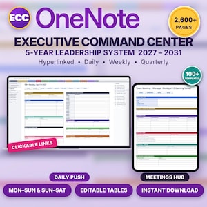 Agenda OneNote per 5 anni (2027-2031) / Centro di comando esecutivo, Blocco note per la leadership quinquennale, Modello digitale per Windows OneNote