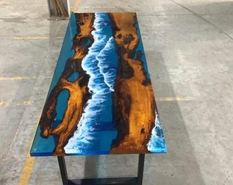 Dining Table Top, Wood Epoxy Coffee Table, Living Room Table (Without Stand )