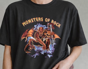 Vintage 1991 Monsters of Rock Tour Tee - AC/DC, Metallica, Black