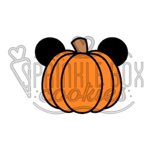 Mouse Halloween Pumpkin Cookie Cutter, Fall, Spooky Season, Theme Park Halloween, Mouse Ear, Pumpkin, Character, Mouse Ear