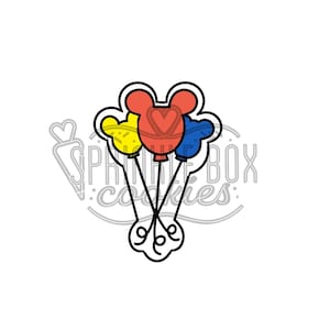 Mouse Balloon Cookie Cutter -STL File - 3.5 Inch and 4 Inch - Theme Park, Celebration Balloons, Birthday Balloons, Balloon Bouquet