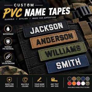 Individuell gestaltbarer PVC-Namensaufnäher, personalisiertes Namensband, Klettverschluss, taktischer Uniformaufnäher