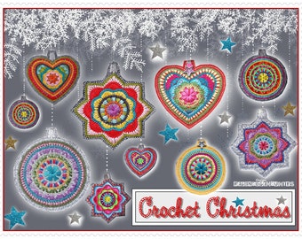 CrochetChristmas- BAUMLER Stickdatei ITH 10x10 Weihnachten Baumanhänger