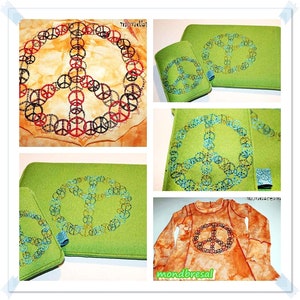 PeaceLoveStar Embroidery file 13x18 frame Peace Love Star image 7