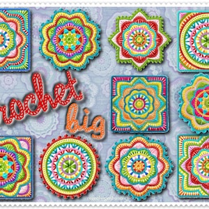 CrochetBig - Borduurbestand - 10x10 frame haak ornament mandala