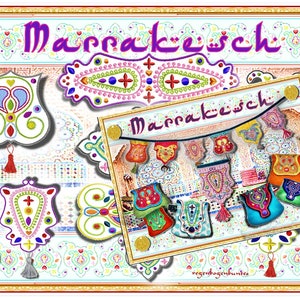 MARRAKESCH Kombi Stickdatei 13x18 Rahmen 13x18 Rahmen Ornament Orient Mandala in-the-hoop ITH Bild 1