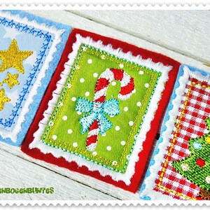 WeihnachtsStamps Stickdatei 13 Motive Weihnachten Adventskalender Labels Anhänger Bild 3