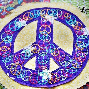 PeaceLoveStar Embroidery file 13x18 frame Peace Love Star image 9