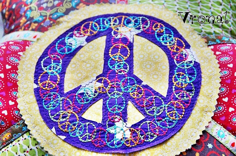 PeaceLoveStar Embroidery file 13x18 frame Peace Love Star image 9