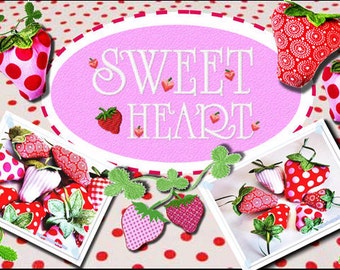 Sweetheart STRAWBERRIES Strawberry Embroidery File ITH in-the-hoop Deco Spring Summer