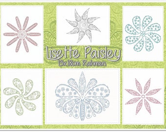 Lisette Paisley Embroidery File - Large (from 20 x 26 cm) Ornament Redwork