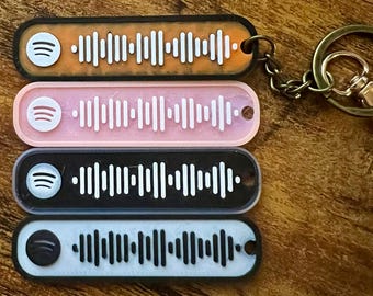 Llavero con código Spotify personalizado - Llavero de música con código escaneable, etiqueta de pista personalizada, regalo de aniversario para parejas
