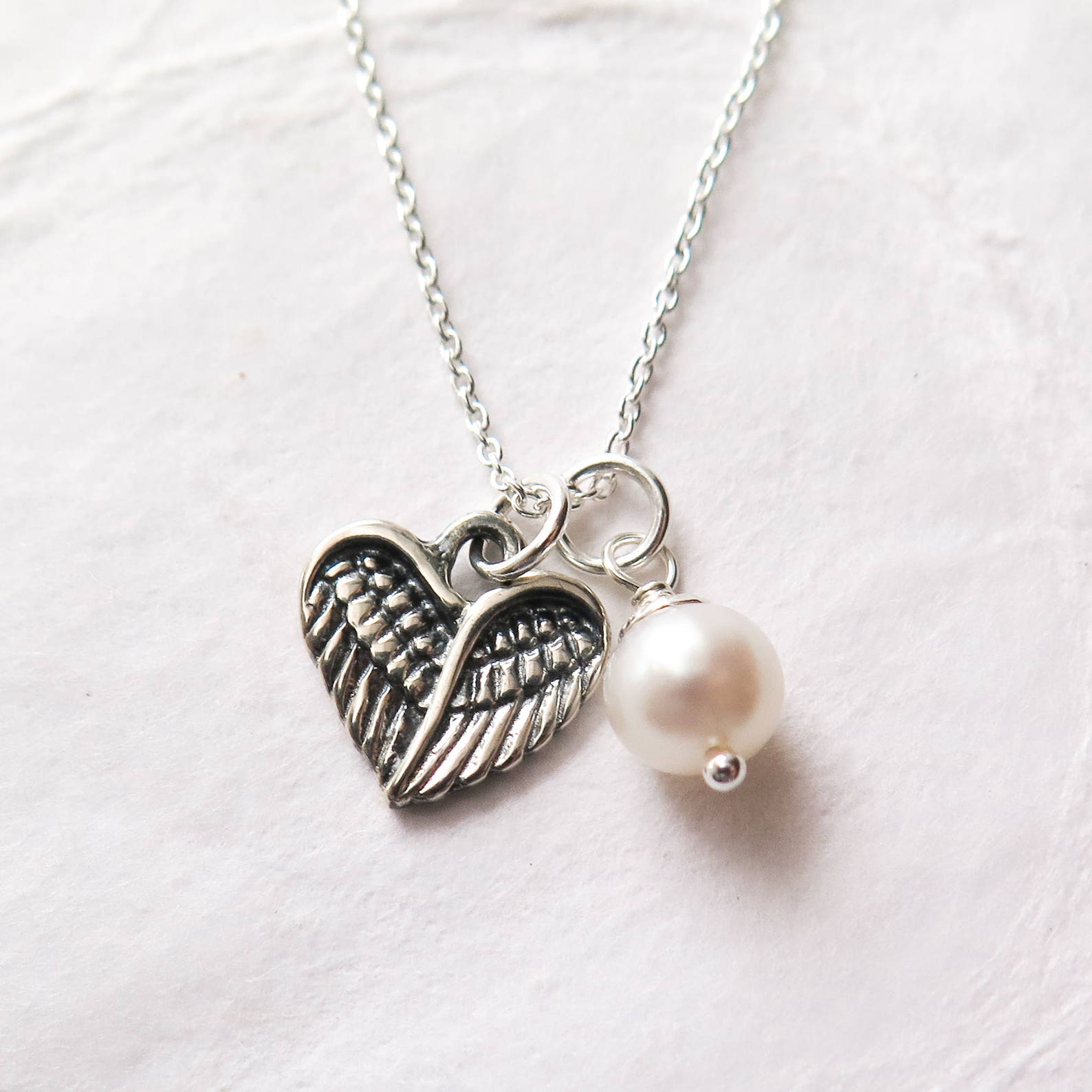 Miscarriage Necklace Baby Loss Jewelry Angel Wing Heart With Etsy