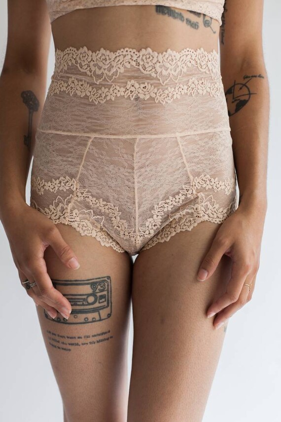 high waisted lace briefs
