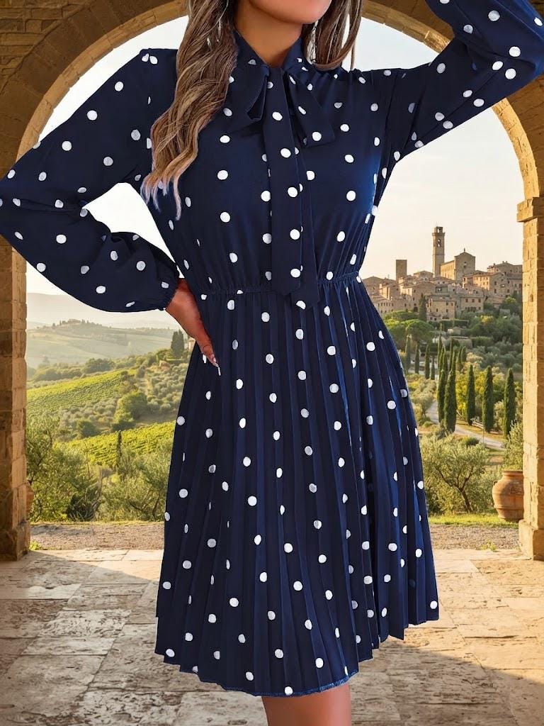 Navy Polka Dot Dresses for Women