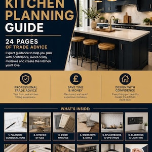 Guide de planification de cuisine - Planificateur de rénovation de cuisine de 24 pages - Conseils d'experts - Téléchargement PDF numérique