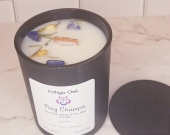 Day Dream Gift 14+oz 7+ oz BLACK LUX Soy Wax Candle Crystal Candle Hidden Treasure Scented Candle Crackling Wood Wick