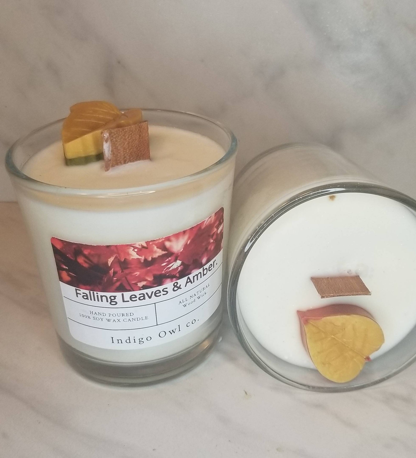 FALLING LEAVES Soy Wax Candle Wood Wick Fall Scented Etsy