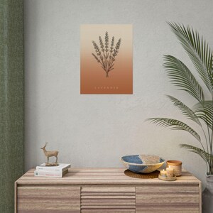 Lavendelafbeelding direct te downloaden, Japandi poster, botanische lijntekening, terracotta kunstprint, digitale muurdecoratie afbeelding 7