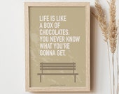 Forrest Gump Quote Art Print, Life is Like a Box (Digital Download)