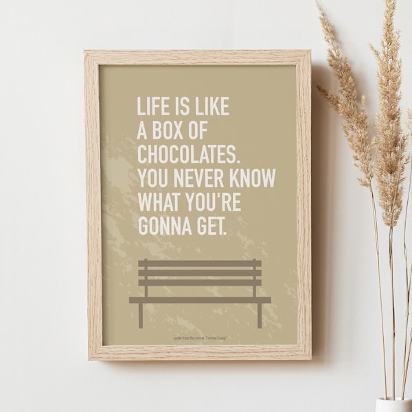 Forrest Gump Quote Art Print, Life is Like a Box (Digital Download)