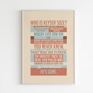 Digital print Usual Suspects Poster movie quote Keyser Soze movie poster quote usual Suspects movie quote Keyser Soze movie digital art