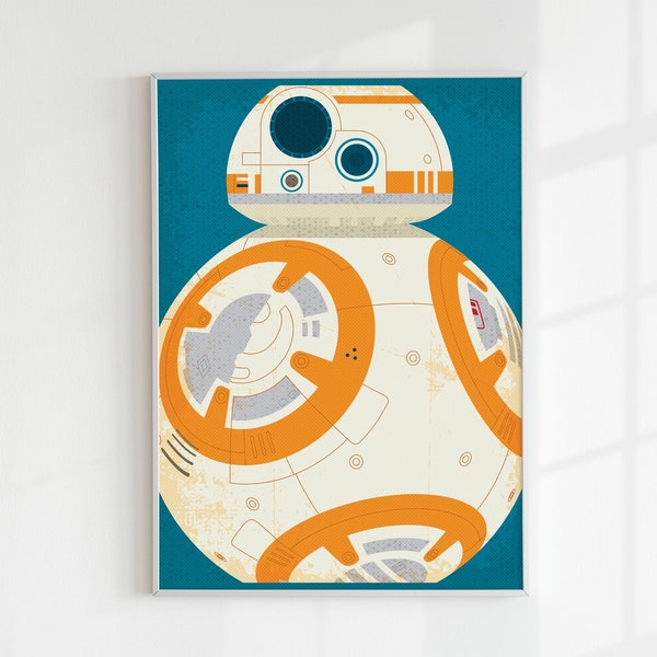 Digital print Star wars Poster BB8 robot Movie poster art Print droid The Force awakens movie star wars art poster printable art BB8 poster