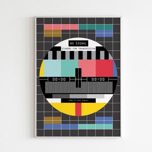 Digital print TV Signal Poster Print 80&#39;s universe TV Graphics Poster Art in color No Signal Standby for transmission TV Poster digital art