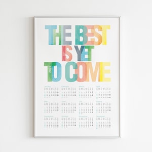 2023 Calendar Poster, Rainbow Typography Print (Digital Download)
