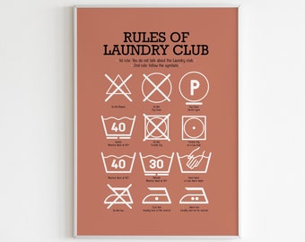 Laundry Symbol Art Print, Mid-Century Modern Kitchen (Digital Download)