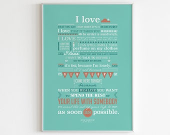When Harry Met Sally Movie Quote Print, Romantic Typography (Digital Download)