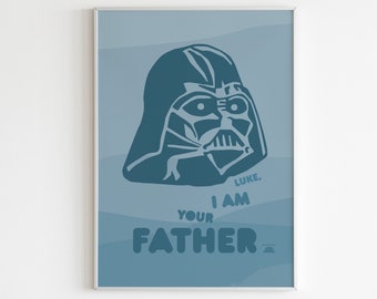 Impression numérique de Star Wars Darth Vader Movie poster art Print Luke I am your father quote Digital Poster Movie quote Digital Art Darth Vader