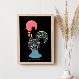 Digital Art Portuguese Rooster Legend Illustration Poster Art Barcelos Rooster, a Portuguese Hero poster sign of faith and justice poster image 6