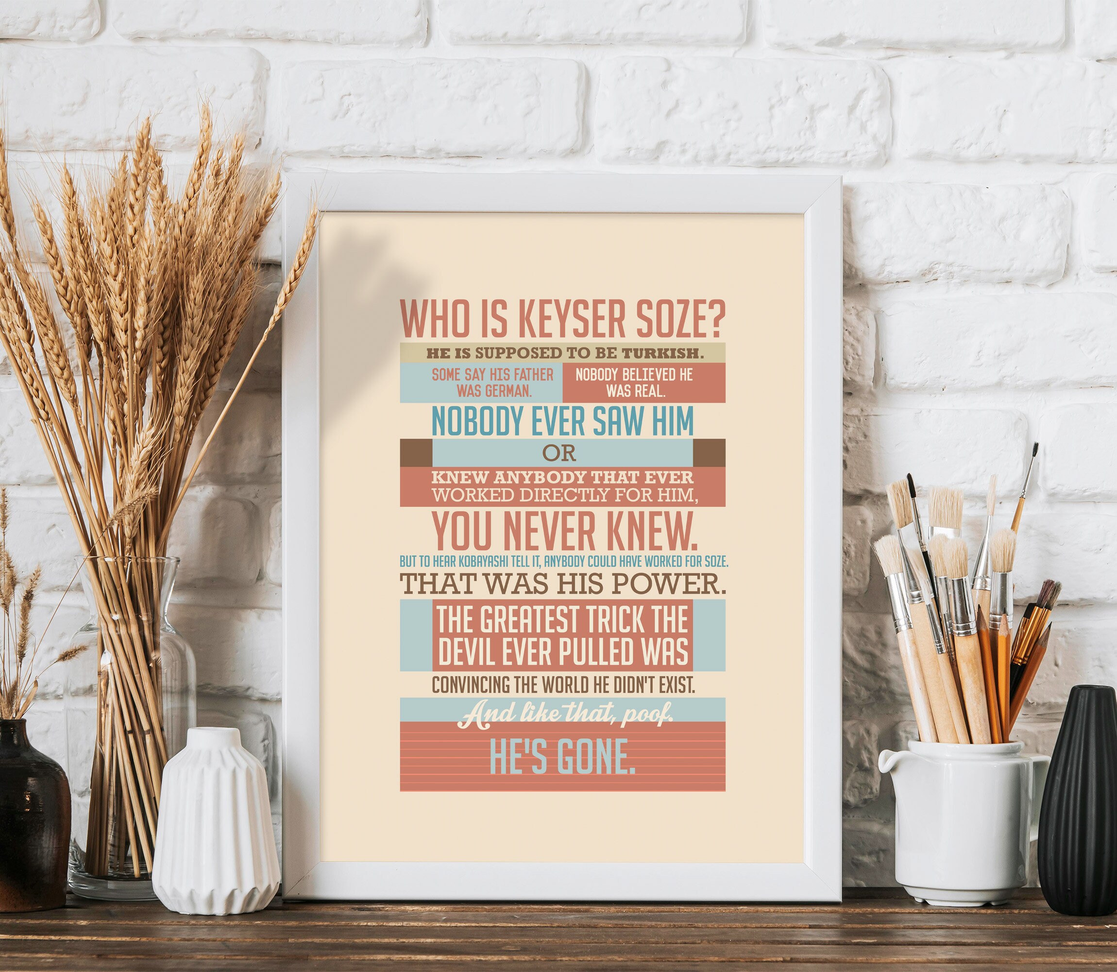 Digital Print Usual Suspects Poster Movie Quote Keyser Soze 