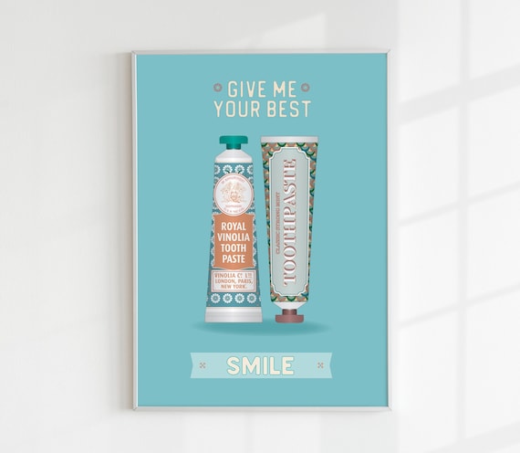 Mid-Century Modern Bathroom Art Print: Vintage Toothpaste (Digital Download)