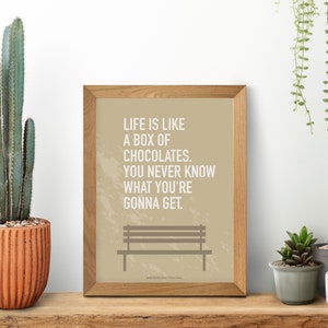 Digital Print Movie Quote Forrest Gump Art Poster Life is Like a Box of Chocolates. You never know what you're gonna get digital art poster image 3