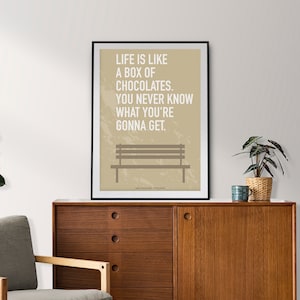 Digital Print Movie Quote Forrest Gump Art Poster Life is Like a Box of Chocolates. You never know what you're gonna get digital art poster image 8