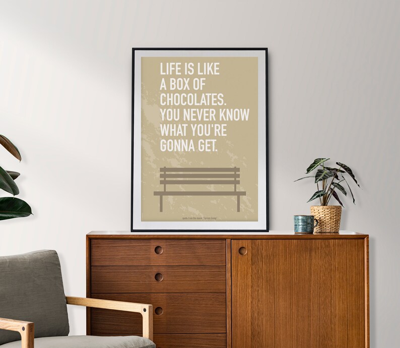 Digital Print Movie Quote Forrest Gump Art Poster Life is Like a Box of Chocolates. You never know what you're gonna get digital art poster image 8