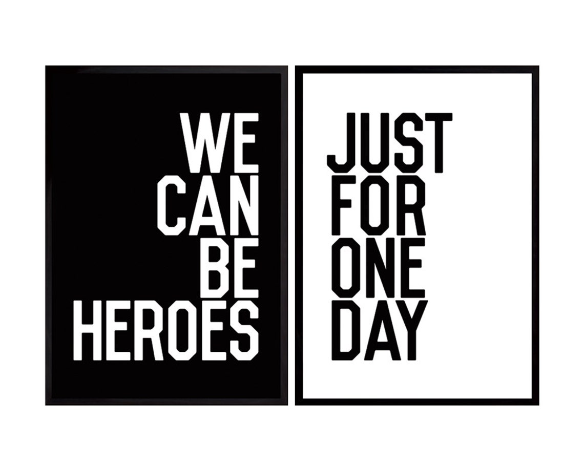 David Bowie Poster Heroes Song Quote Poster Art Print We Can - Etsy