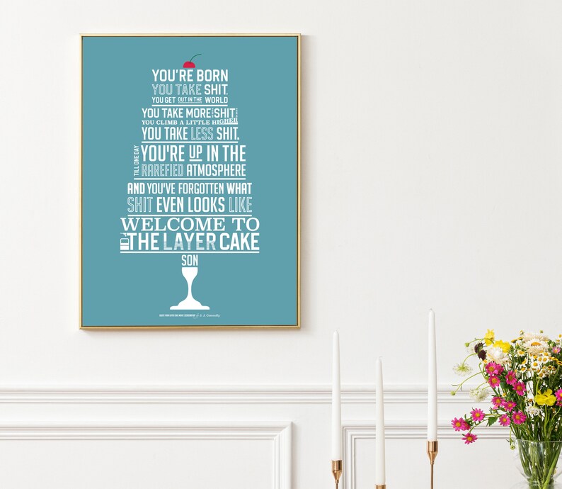 Digital print Layer Cake Movie Quote Poster Typography Poster Facts of life Layer Cake Movie quote Typography Digital Art in blue image 8
