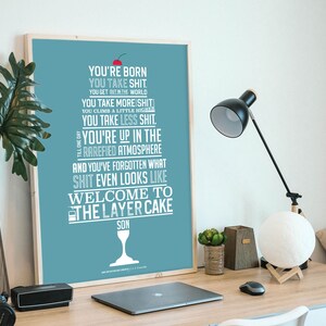 Digital print Layer Cake Movie Quote Poster Typography Poster Facts of life Layer Cake Movie quote Typography Digital Art in blue image 6