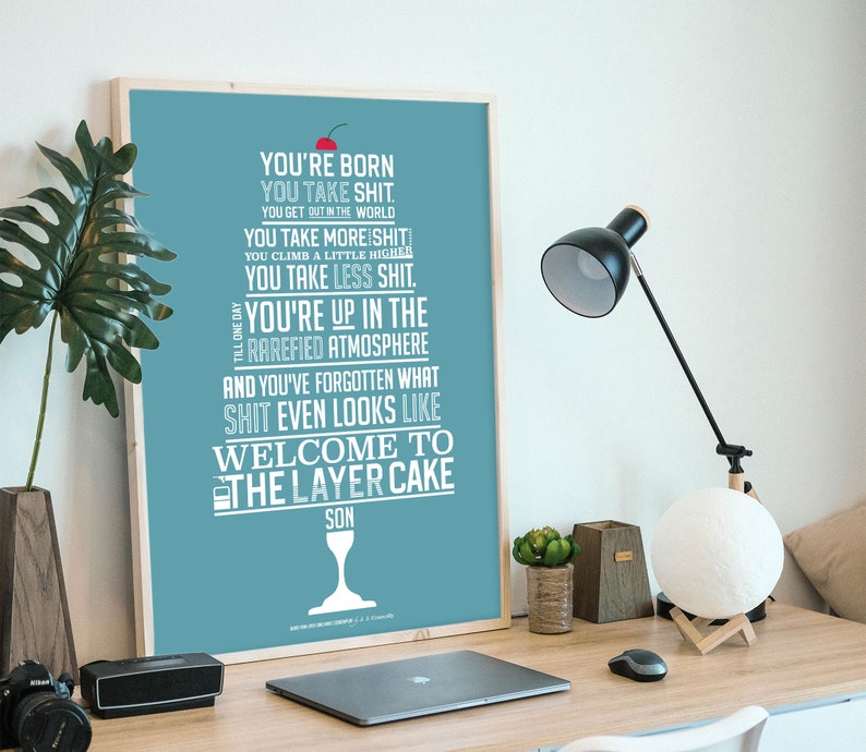 Digital print Layer Cake Movie Quote Poster Typography Poster Facts of life Layer Cake Movie quote Typography Digital Art in blue image 6