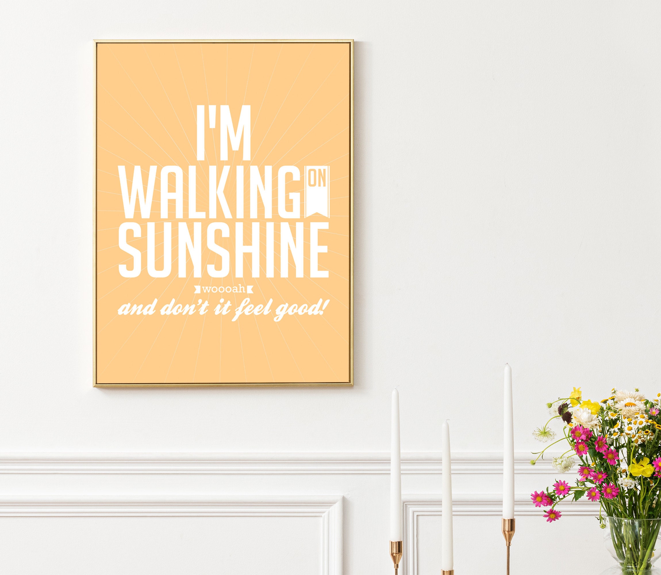 the Poster Poster Walking Song Music Inspired Sunshine Digital on Sunshine Print Print Waves Walking - Etsy Katrina Typography Music on I\'m I\'m &